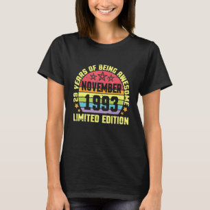 November 1993 Birthday 29 Years Of Being Awesome L T-Shirt