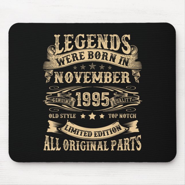November 1995 30 Year Old Bday For Men 30th Birthd Mouse Mat (Front)