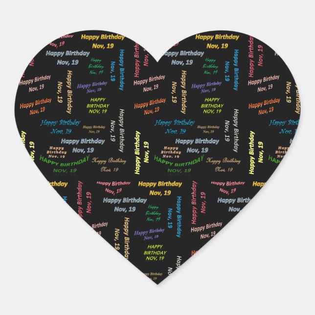 November, 19 Birthday Sticker (Front)