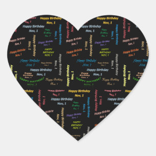 November, 1 Birthday Sticker