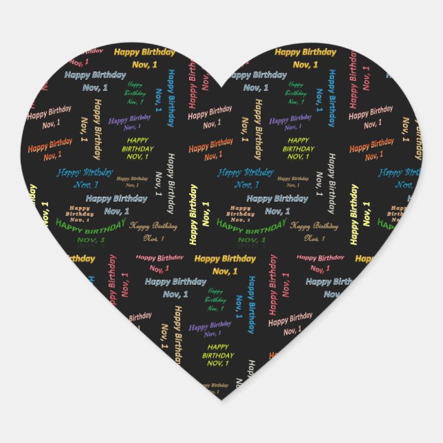 November, 1 Birthday Sticker (Front)