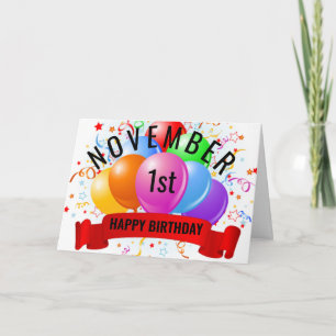 November 1st Birthday Card