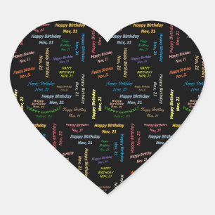 November, 21 Birthday Sticker