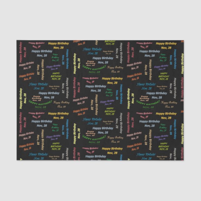 November, 28 Birthday Tissue Paper (Front)