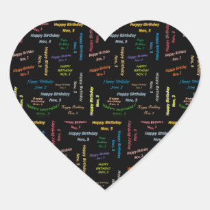 November, 3 Birthday Sticker