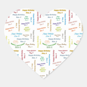 November, 4 Birthday Sticker