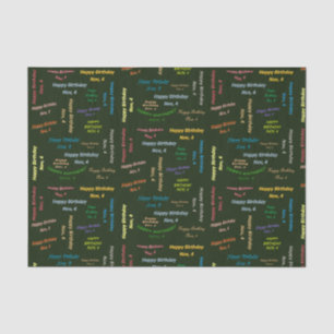 November, 4 Birthday Tissue Paper