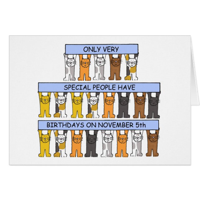 November 5th Birthday Cute Cats (Front Horizontal)