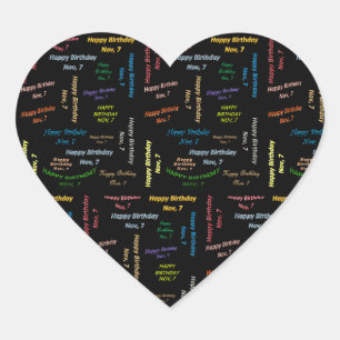 November, 7 Birthday Sticker