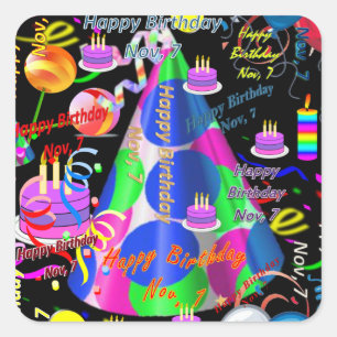 November, 7 Kids Birthday Stickers