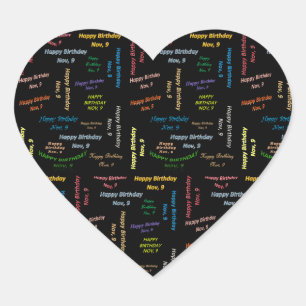 November, 9 Birthday Sticker