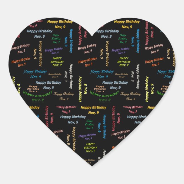November, 9 Birthday Sticker (Front)