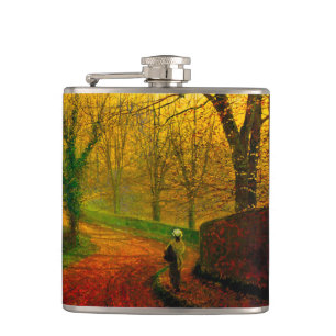 November Afternoon Stapleton Park Grimshaw Hip Flask