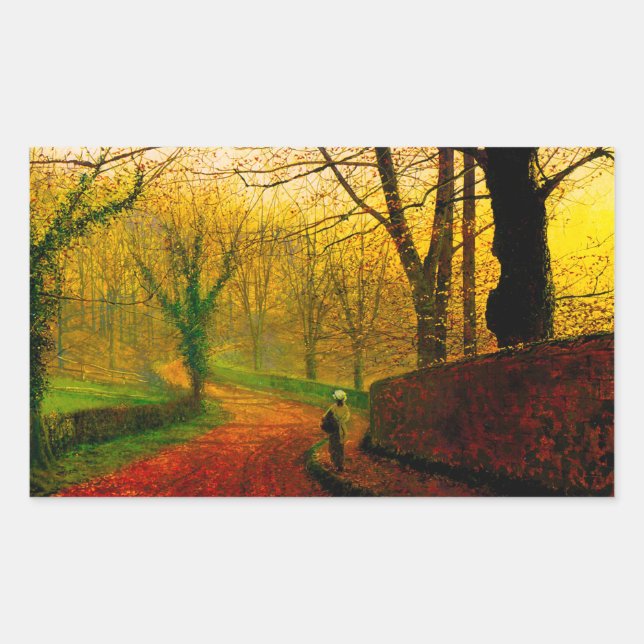November Afternoon Stapleton Park Grimshaw Rectangular Sticker (Front)