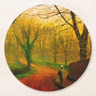 November Afternoon Stapleton Park Grimshaw Round Paper Coaster