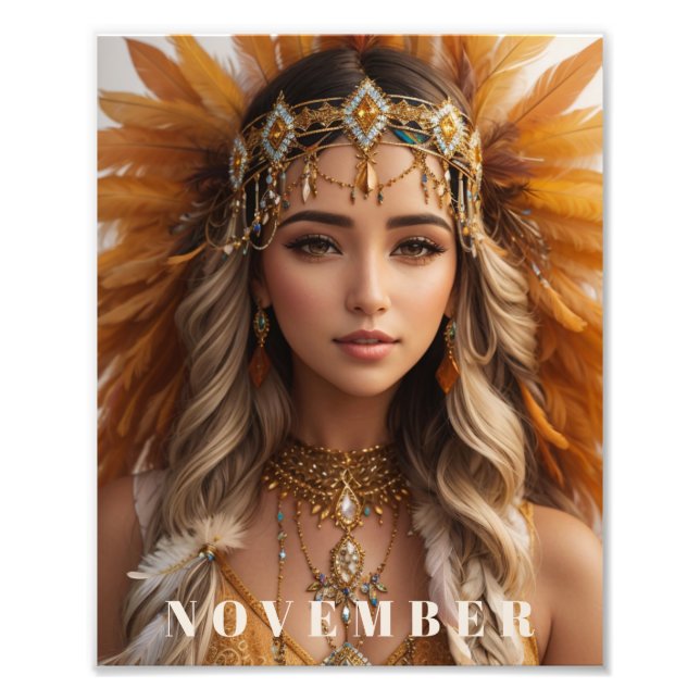 *~* NOVEMBER AP53 Birthday Topaz Birthstone Photo Print (Front)