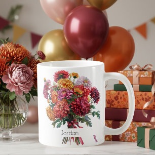 November Birth Flower Mug   Mums & Peonies