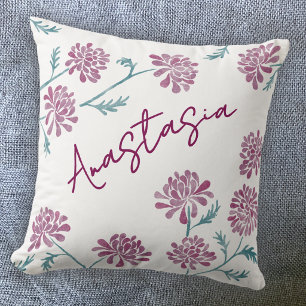 November Birth Month Chrysanthemum Personalised Cushion