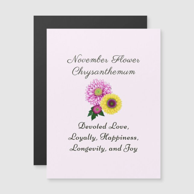 November Birth Month Flower Chrysanthemum (Front/Back)