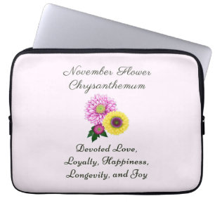 November Birth Month Flower Chrysanthemum Laptop Sleeve