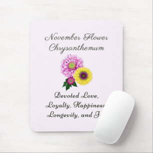 November Birth Month Flower Chrysanthemum Mouse Mat