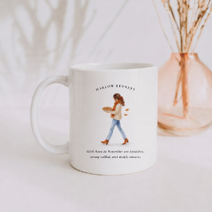 November Birth Month Girl   Monogram  Coffee Mug