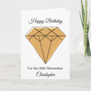 November Birthday Card - Topaz