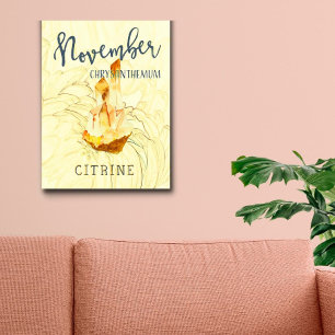 November  Birthday Flower and Birthstone Poster