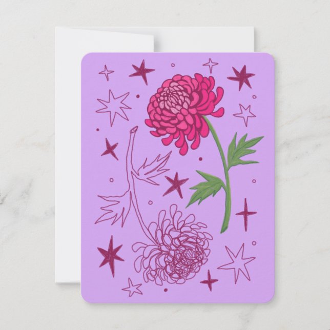 November Birthday Month Card (Chrysanthemum) (Front)