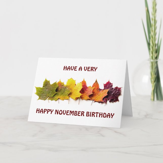**NOVEMBER BIRTHDAY WISHES** CARD (Front)