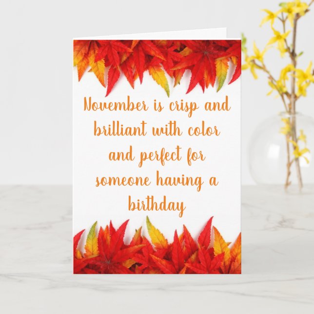 **NOVEMBER BIRTHDAYS** CRISP AND BEAUTIFUL CARD (Yellow Flower)