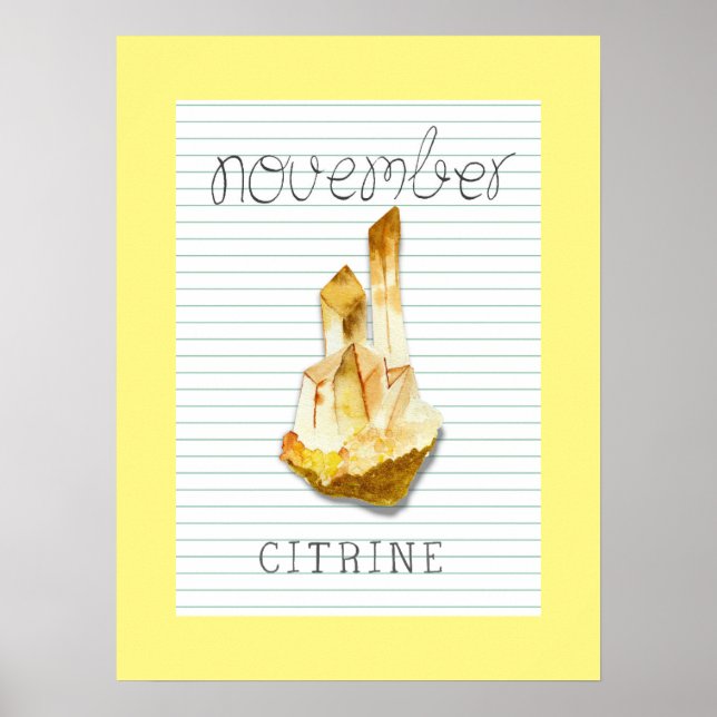November Birthstone Citrine 18x24 Artwork Poster (Front)