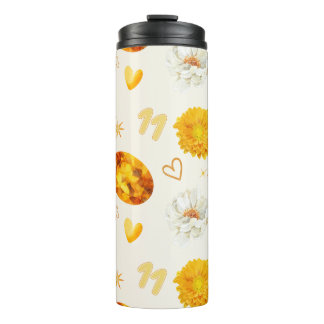 November Birthstone & Flower | Watercolor Thermal Tumbler