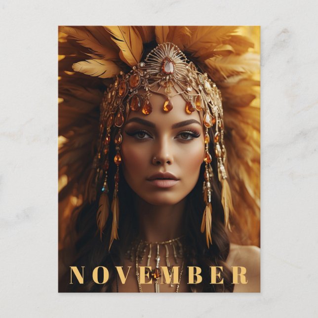 *~* NOVEMBER  Birthstone Golden Topaz AP53 Postcard (Front)