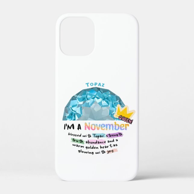 November Birthstone Topaz Graphic Hoodies Case-Mate iPhone Case (Back)