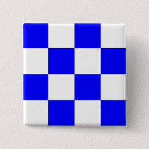 NOVEMBER Blue White Chequered Square 15 Cm Square Badge