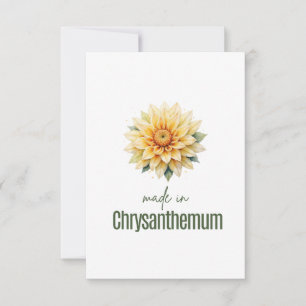 November Chrysanthemum Birth FlowerThank You Card
