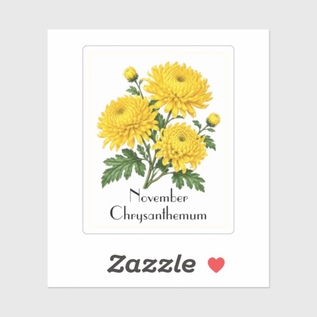 November Chrysanthemum Flowers Sticker (Sheet)
