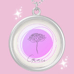 November Chrysanthemum Necklace - Customised<br><div class="desc">Celebrate the depth and complexity of November with our "November Chrysanthemum Necklace." This unique piece features the chrysanthemum, a symbol of optimism and joy, set within a lovely lavender-hued circle. The intricate details of the flower are a beautiful reminder of the resilience and beauty of those born in November. Personalise...</div>