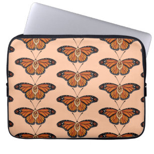November Citrine Monarch Butterfly Pattern Design Laptop Sleeve