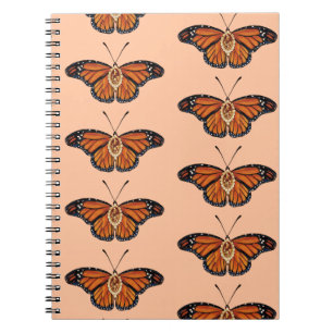 November Citrine Monarch Butterfly Pattern Design Notebook