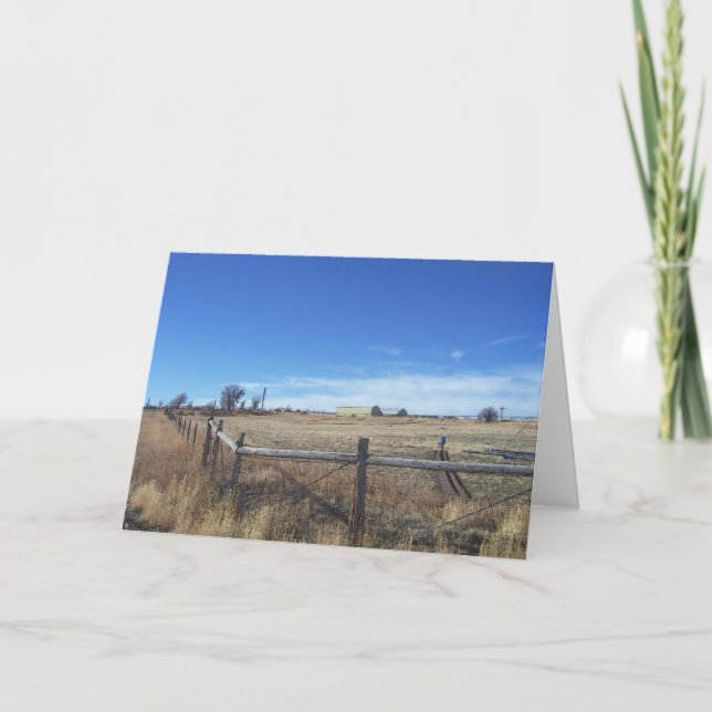 November Dry Grass Ranch View Card (Front)