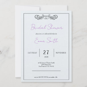 "November Elegance" Customisable Bridal Shower Invitation