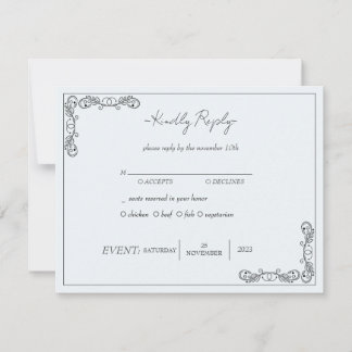 "November Elegance" Customizable Wedding RSVP Invitation