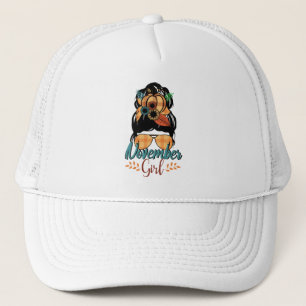 November Girl - Autumn Messy Bun Vibes Trucker Hat