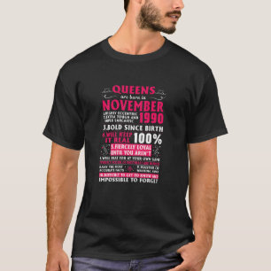 November Girls 1990 Gift 30th Years Old Vintage Si T-Shirt