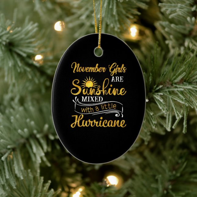November Girls Are Sunshine Mixed Little Hurricane Ceramic Tree Decoration (Tree)