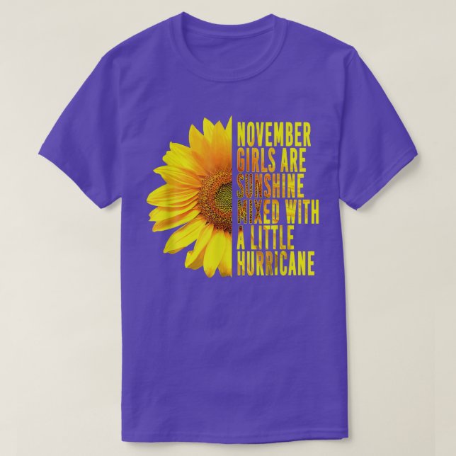 November Girls Sunshine Mied Hurricane Sunflower B T-Shirt (Design Front)