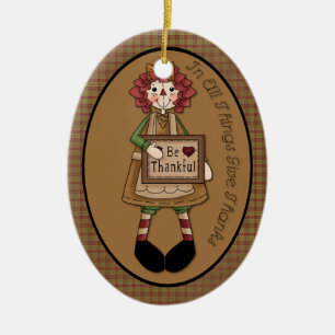 November "Give Thanks" Annie Advent Ornament
