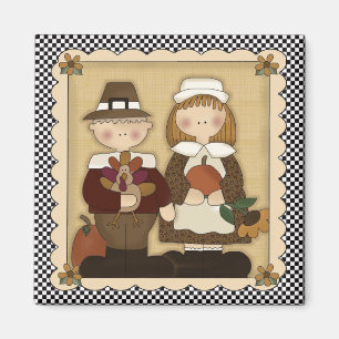 November Holiday Pilgrim Thanksgiving Magnet
